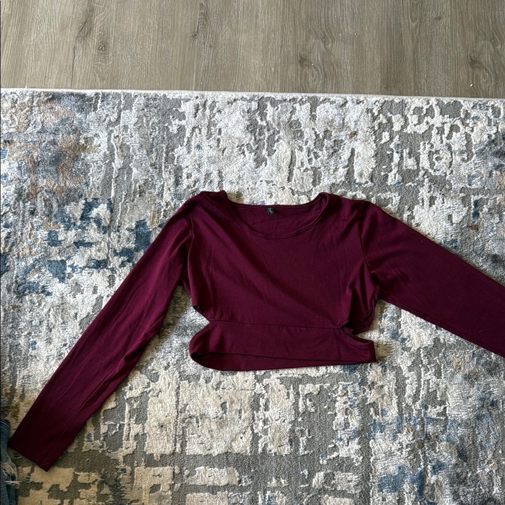 Elegant Maroon Long Sleeve Blouse